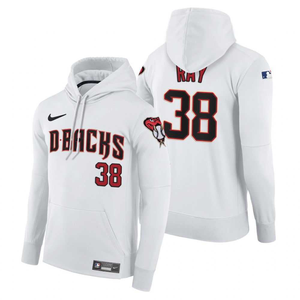 Men Arizona Diamondback 38 Ray white home hoodie 2021 MLB Nike Jerseys